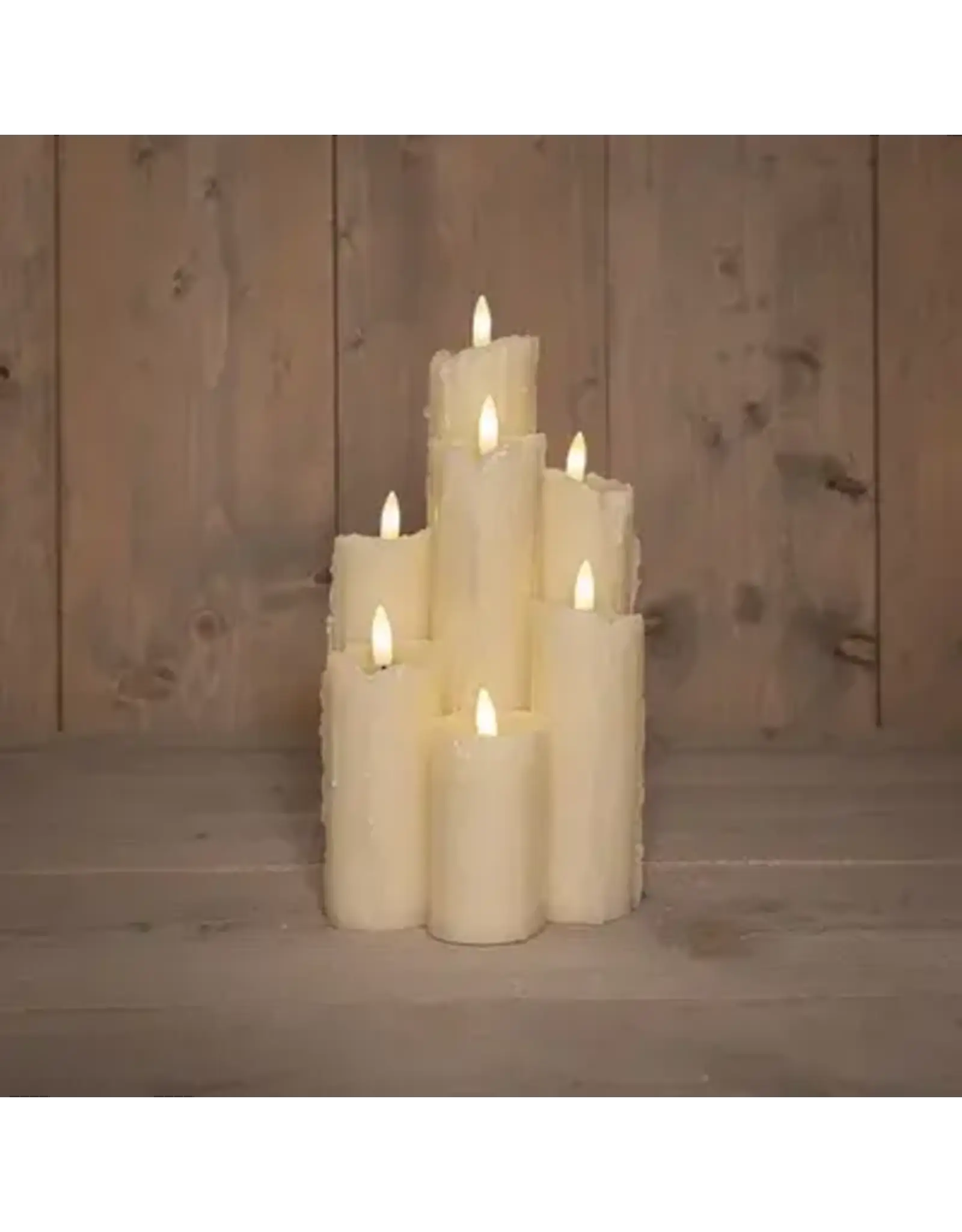 anna`s collection Anna's Collection LED kaarsen/stompkaarsen - 2x - goud - D4,5 x H8 cm - timer - warm wit