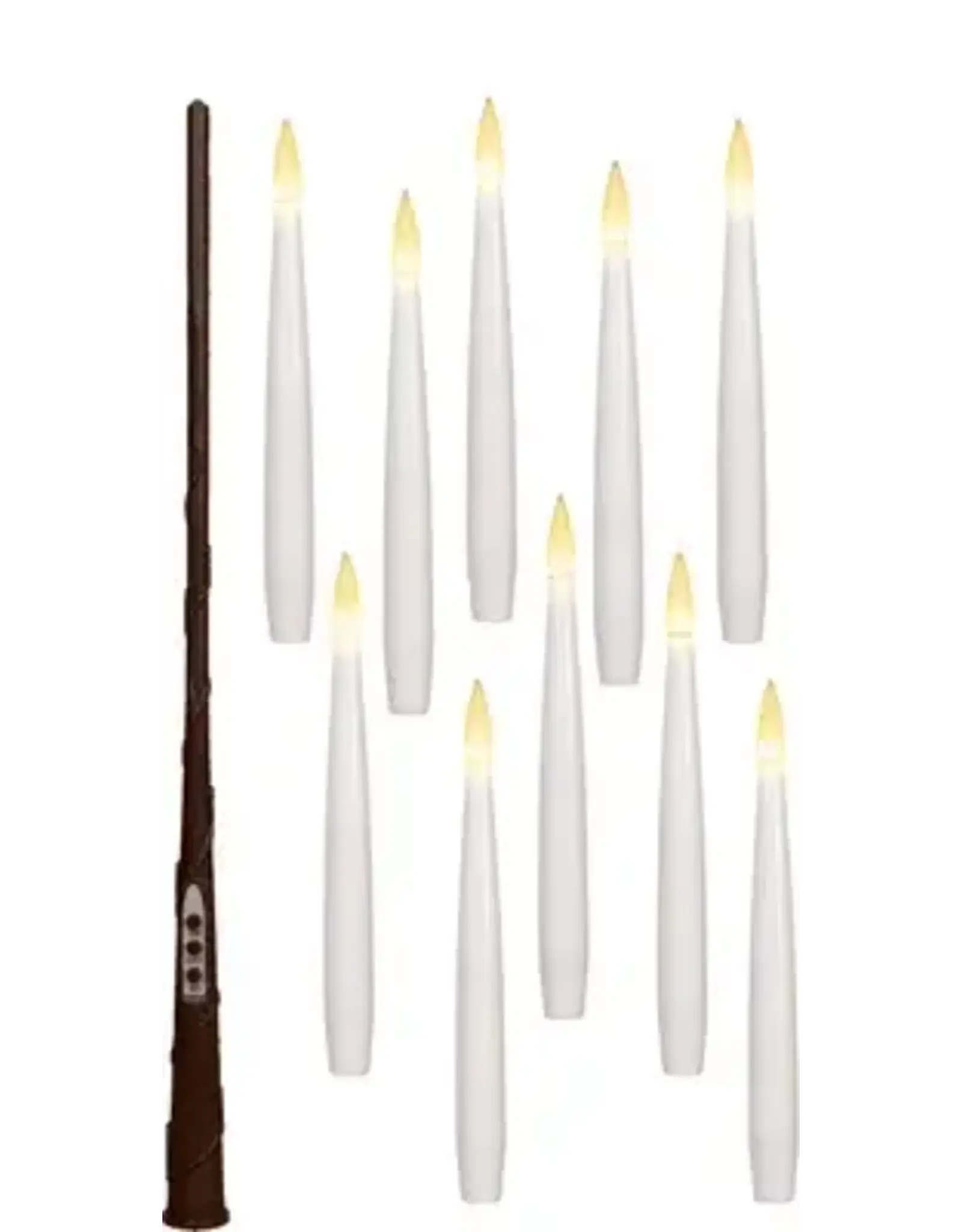 anna`s collection LED Kaarsen Zwevend Wit met Toverstok, Draad en Haken | 15cm 1