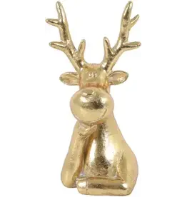COUNTRYFIELD Countryfield kerstfiguur polystone rendier brant 8x7x16cm goud