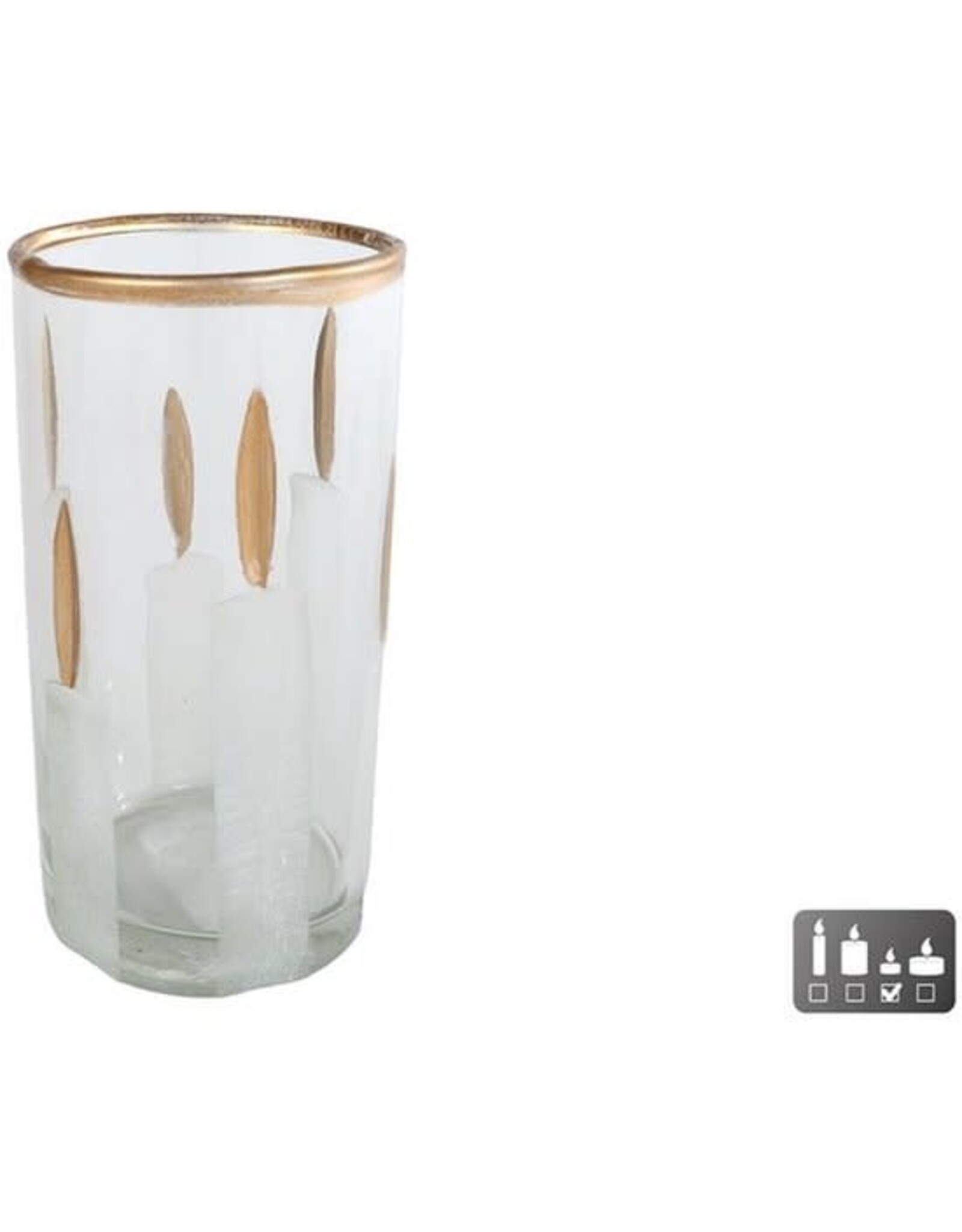 Decoris Theelichthouder Candles glas 6x6x11,5cm