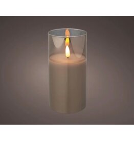 lumineo Lumineo LED kaars in glas incl. timer - 7.50x15.00cm
