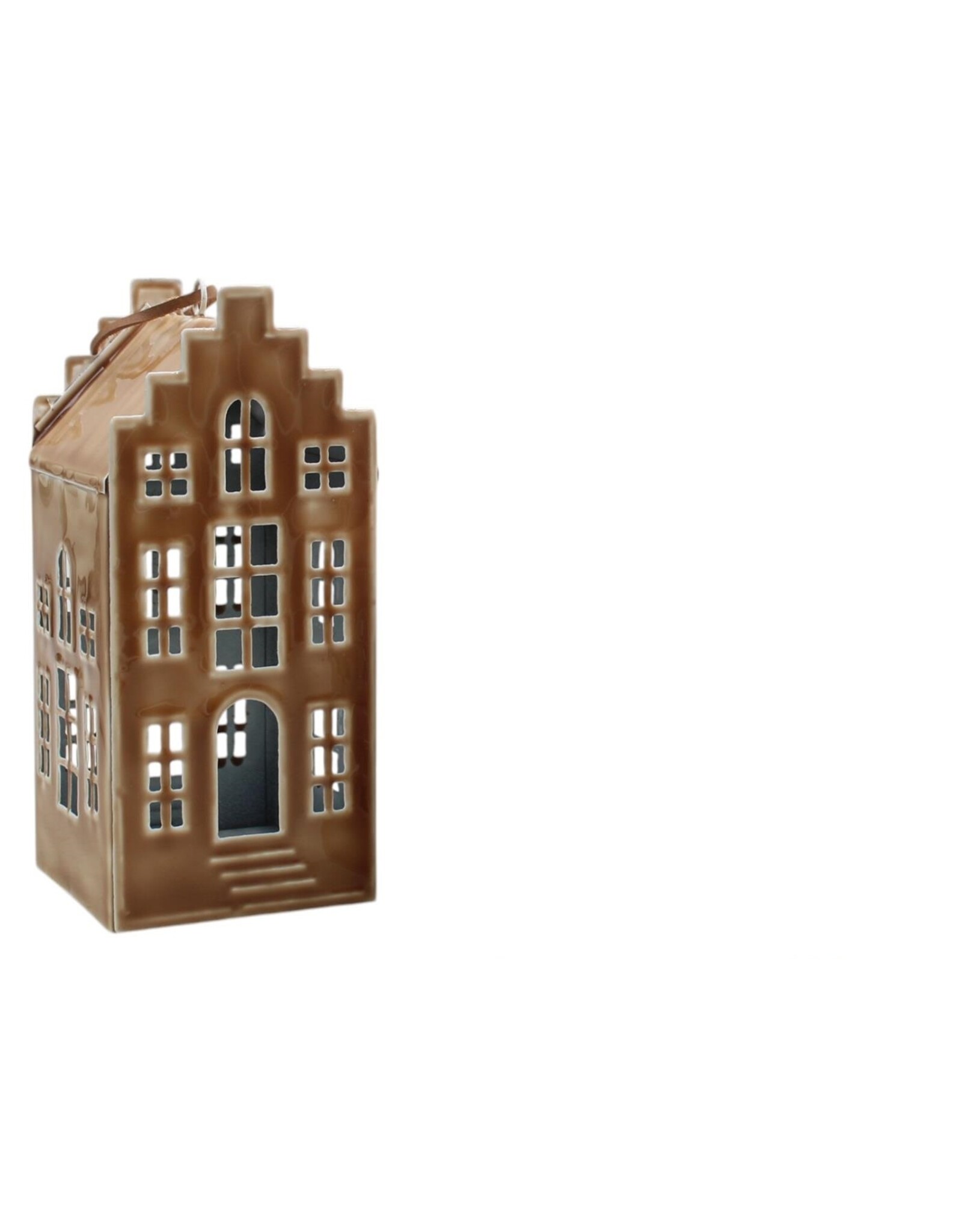 MANSION Decohanger huis bruin 6x14,5cm