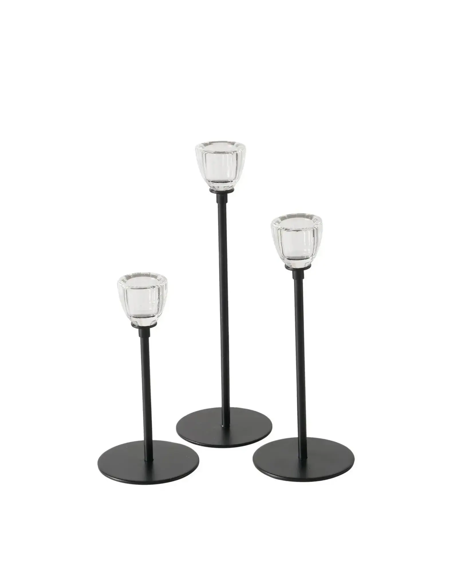 Boltze Home Boltze home kandelaar zwart 3-delig ø7cm