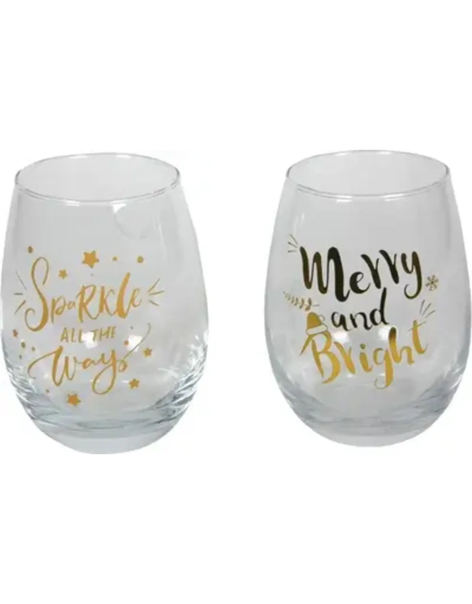 Glas met print goud 350 ml 2 stuks