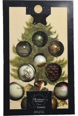 Decoris Decoris Luxe kerstballen mix glas assorti van natuur tinten