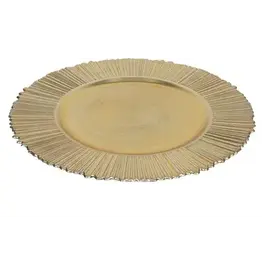 Decoris Onderbord met strepen goud D 33 H 2 cm
