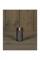 anna`s collection LED-kaars rustiek bewegende vlam antraciet 15 cm - Anna's Collection