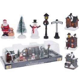 illuminated Christmas Decoration kerstdorp accessoires- figuurtjes/huisjes -10x