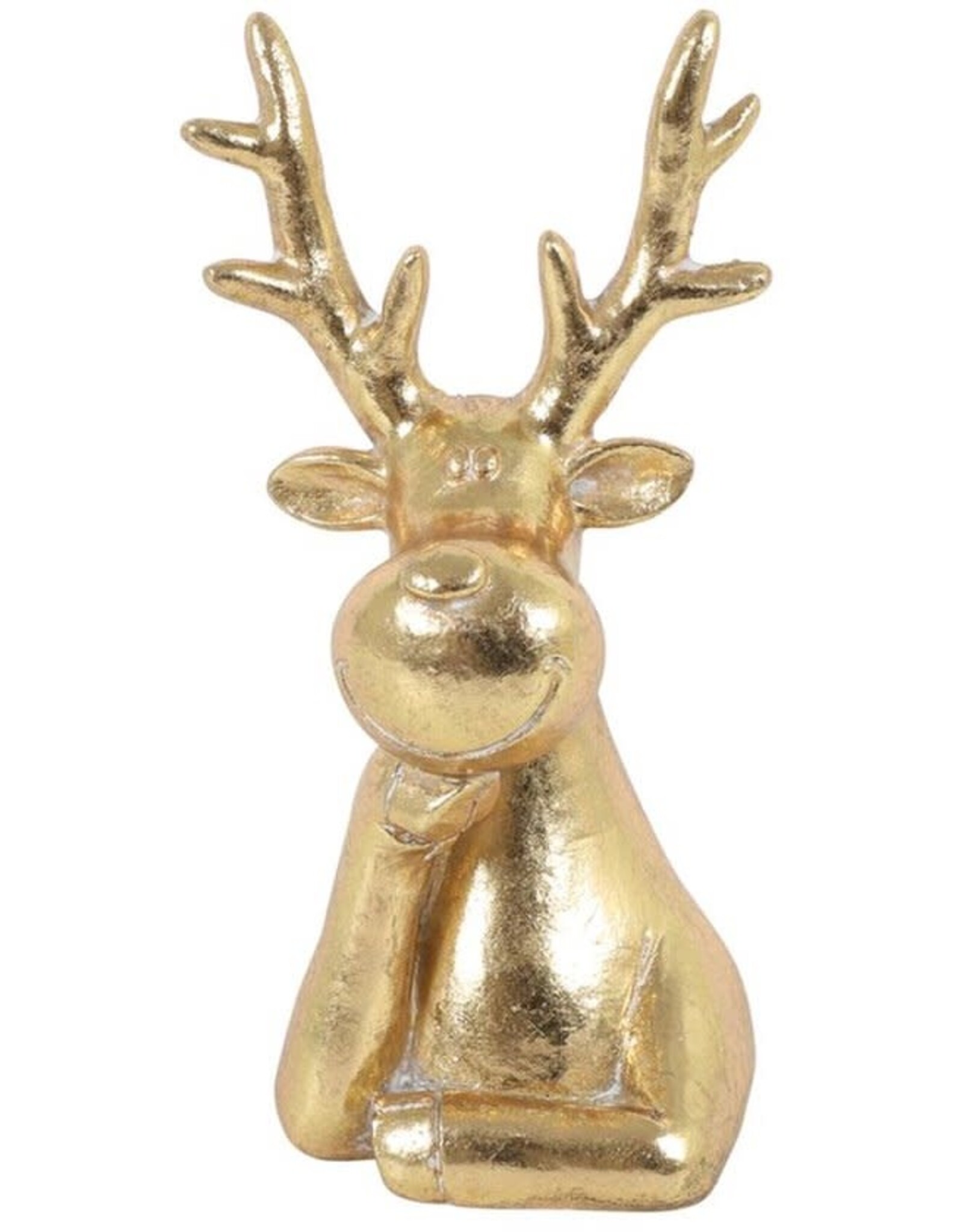 COUNTRYFIELD Countryfield kerstfiguur polystone rendier brant 8x7x16cm goud