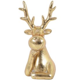 COUNTRYFIELD Countryfield kerstfiguur polystone rendier brant 8x7x16cm goud