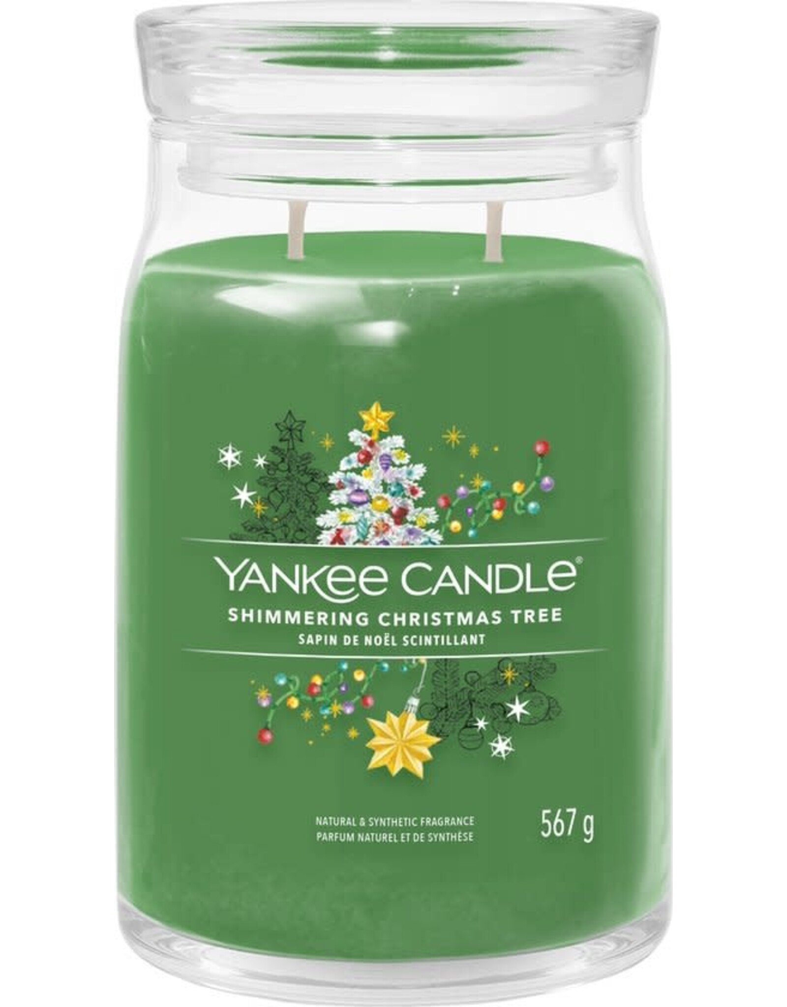 Yankee Candle Yankee Candle - Shimmering Christmas Tree Large Jar Geurkaars - 90 branduren - twee lonten