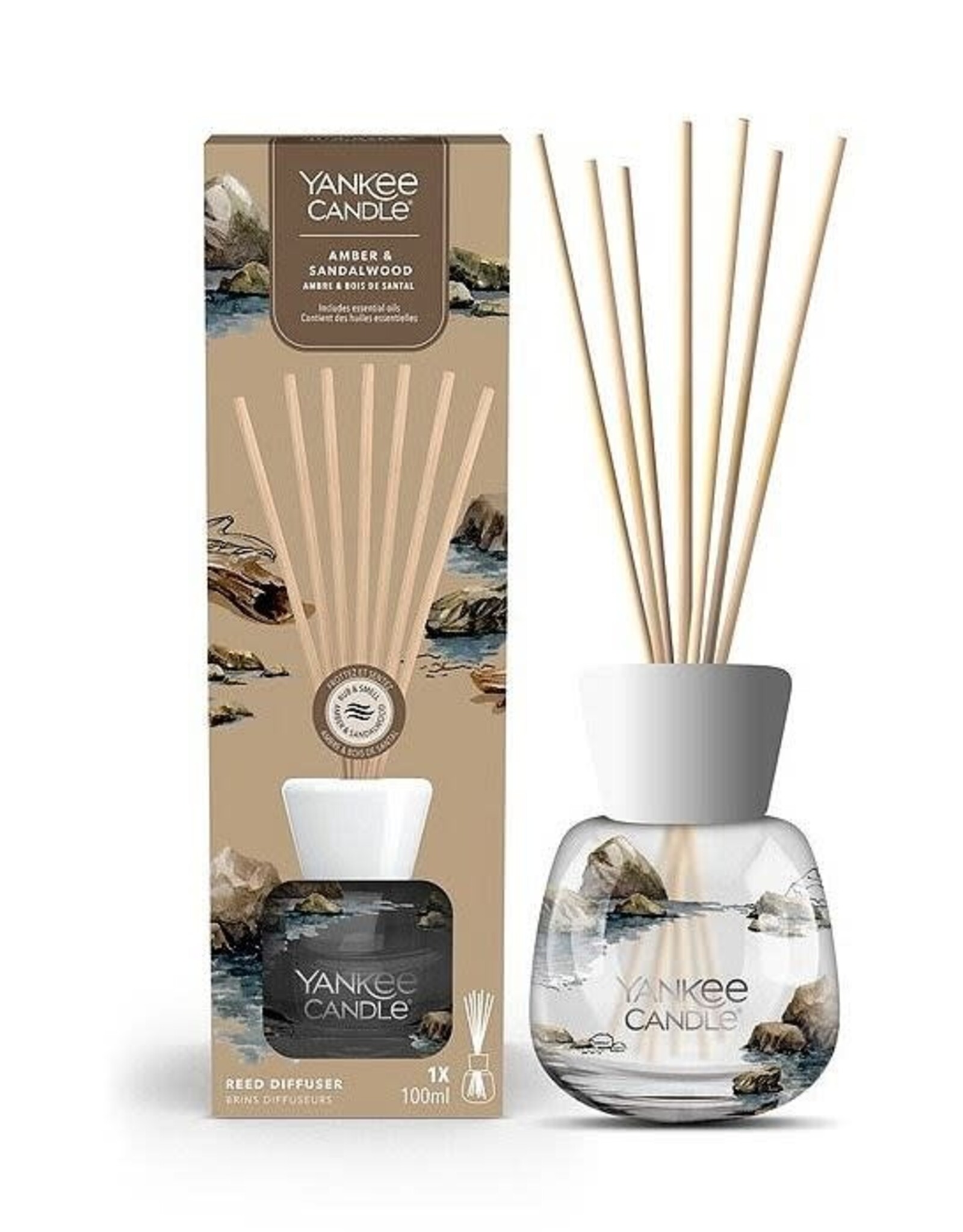 Yankee Candle Afbeeldingen zijn een zo waarheidsgetrouw mogelijke weergave YANKEE CANDLE AMBER & SANDALWOOD SIGNATURE REED DIFFUSER