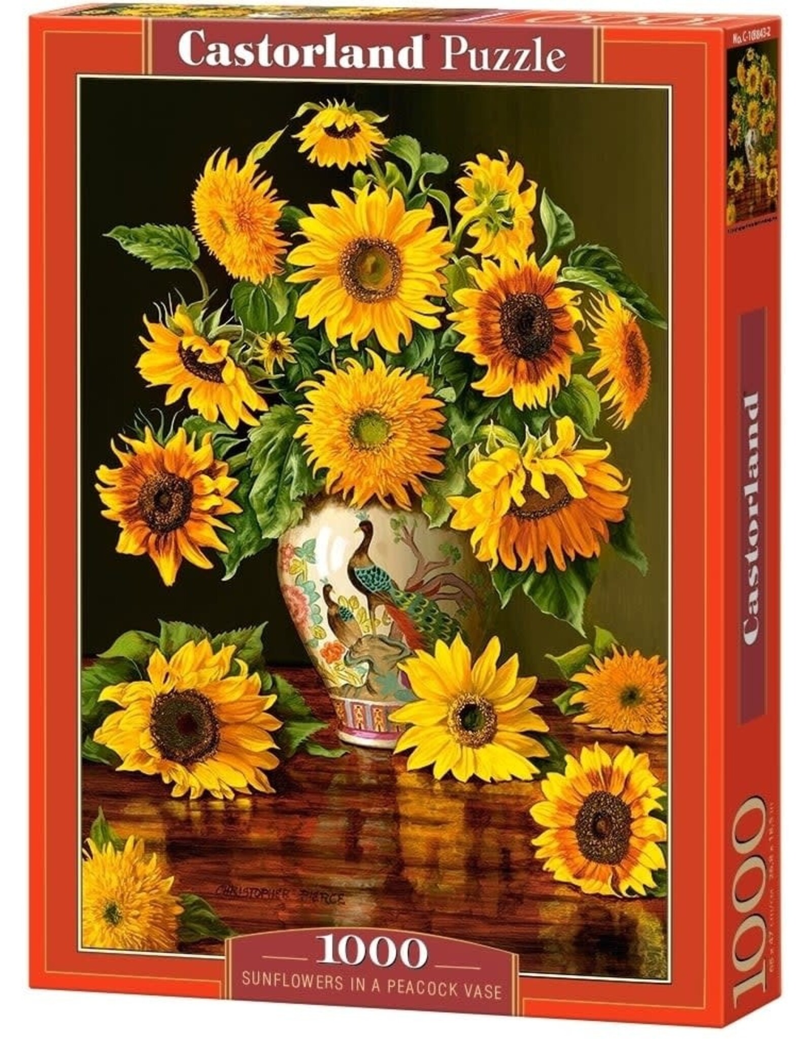 CASTORLAND PUZZEL Sunflowers in a Peacock Vase Puzzel (1000 stukjes)