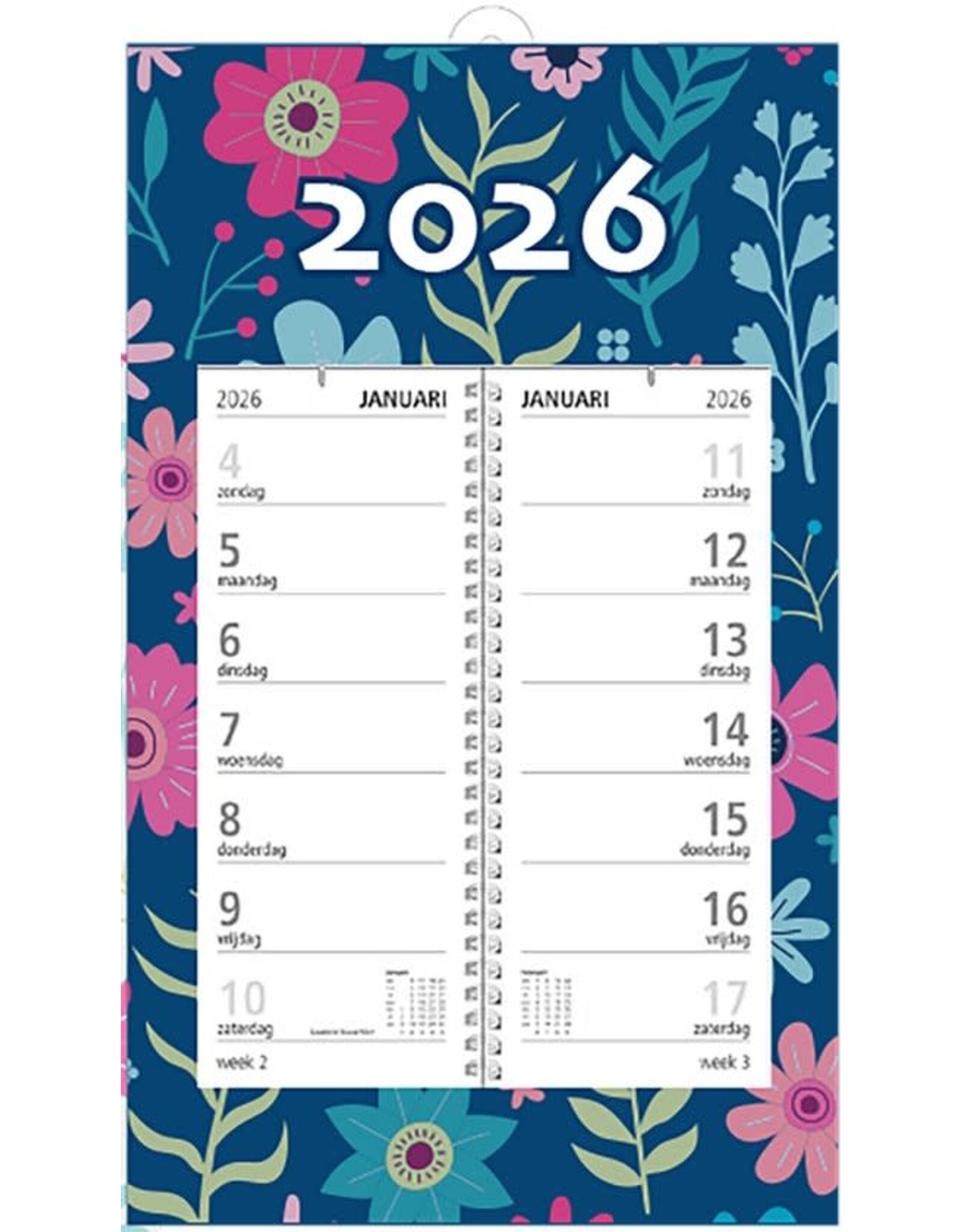 MGP CARDS MGPcards - Omlegweekkalender 2026 - 21 x 34 cm - Donkerblauw