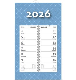 MGP CARDS MGPcards - Omlegweekkalender 2026 - 21 x 34 cm - Licht blauw