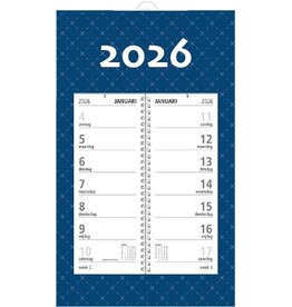 MGPcards - Omlegweekkalender 2026 - 21 x 34 cm - Donker blauw
