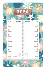 MGP CARDS MGPcards - Omlegweekkalender 2026  - 21 x 34 cm - Bloemen - Blauw