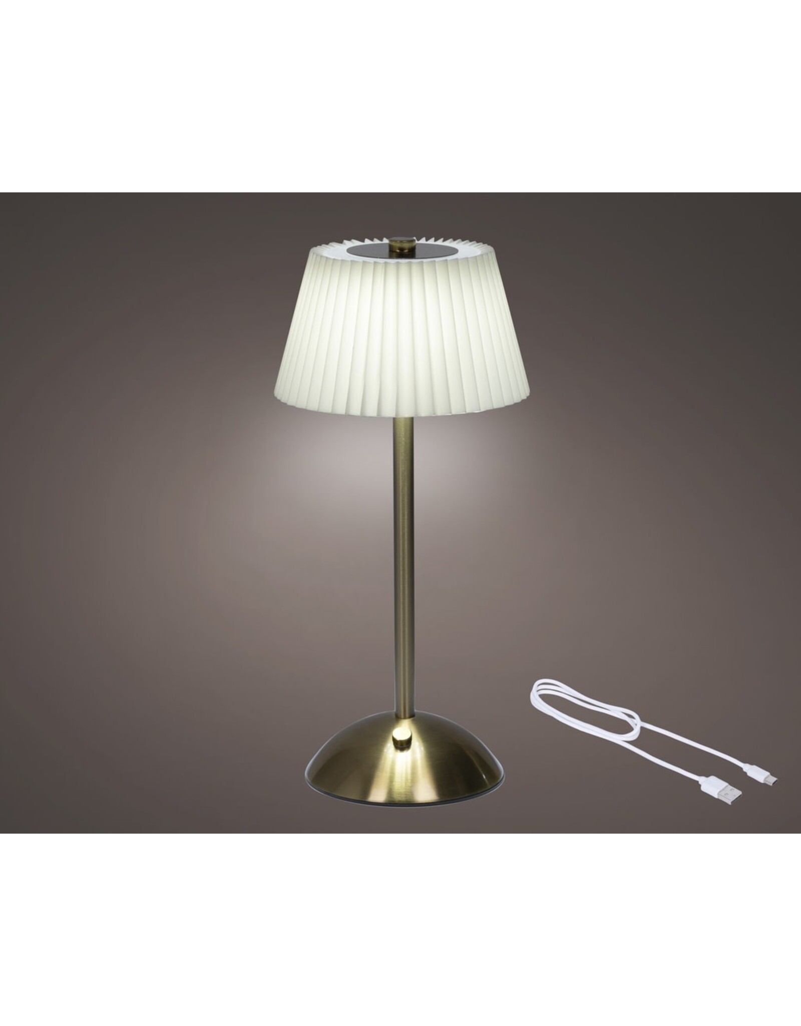 lumineo Lumineo led oplaadbare taflelamp 30.5cm creme/goud