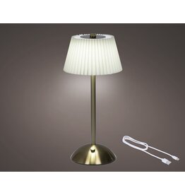 lumineo Lumineo led oplaadbare taflelamp 30.5cm creme/goud