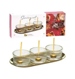 EXCELLENT HOUSEWARE Multi Selectie Serveerset 7dlg Goud