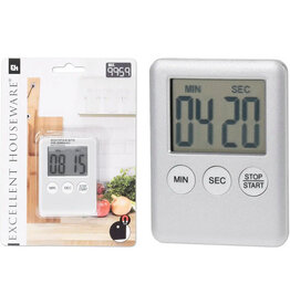 EXCELLENT HOUSEWARE Kookwekker zilver 5,5x7 cm