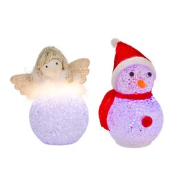 Svenska Living Sneeuwpop/engel LED 3x LR44 10cm ass