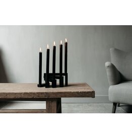 leeff Leeff - Candle Holder - 'Coen' - Zwart - Kandelaar