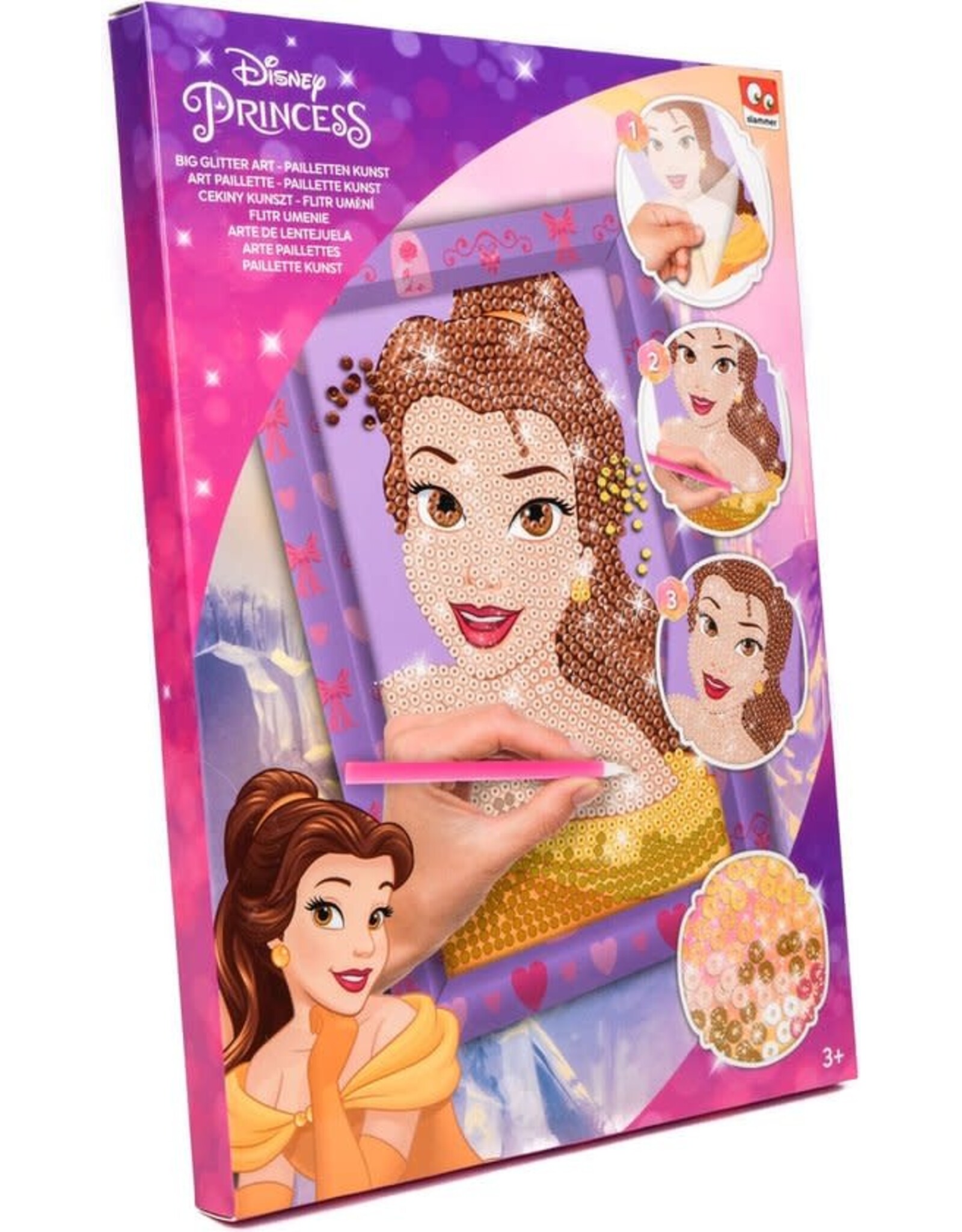 DISNEY Disney Princess Pailletten Kunst - Diamond Painting - DIY met Pailletten - Knutselen voor Meisjes - Prinses Knutselen - Creatief & Leerzaam Speelgoed - Princess DIY Knutsel - Disney Assepoester