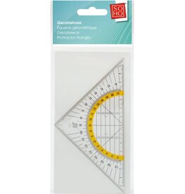 SOHO SOHO Geodriehoek – Transparant – Draagbaar meetinstrument – Compacte meetaccessoires – Tekengereedschap – 15 cm – Geel
