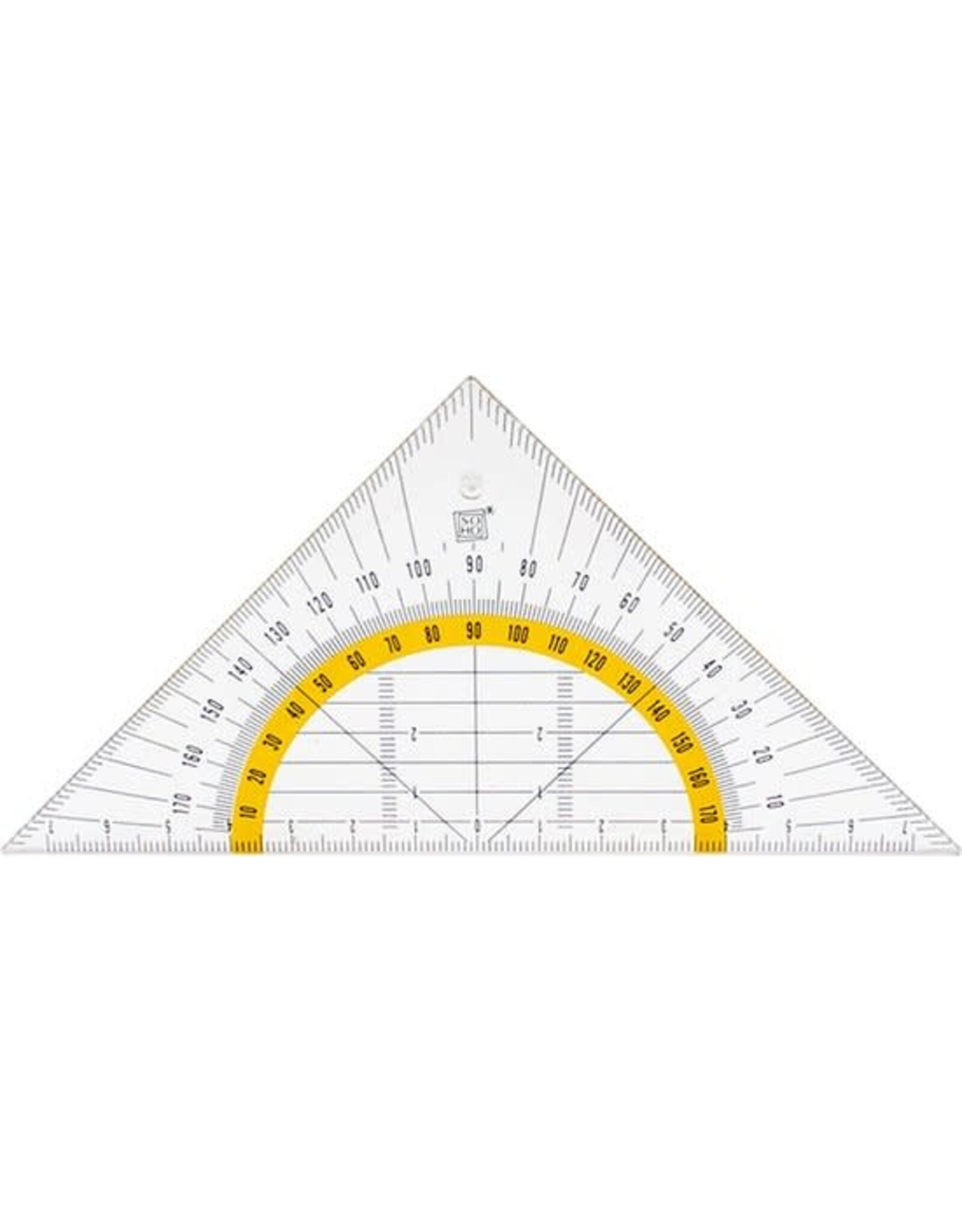 SOHO SOHO Geodriehoek – Transparant – Draagbaar meetinstrument – Compacte meetaccessoires – Tekengereedschap – 15 cm – Geel