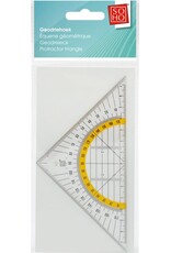 SOHO SOHO Geodriehoek – Transparant – Draagbaar meetinstrument – Compacte meetaccessoires – Tekengereedschap – 15 cm – Geel