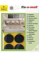 Fix-o-moll viltglijder bruin 9x Ø25mm