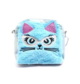 Cute schoudertas kat met bril 20x16