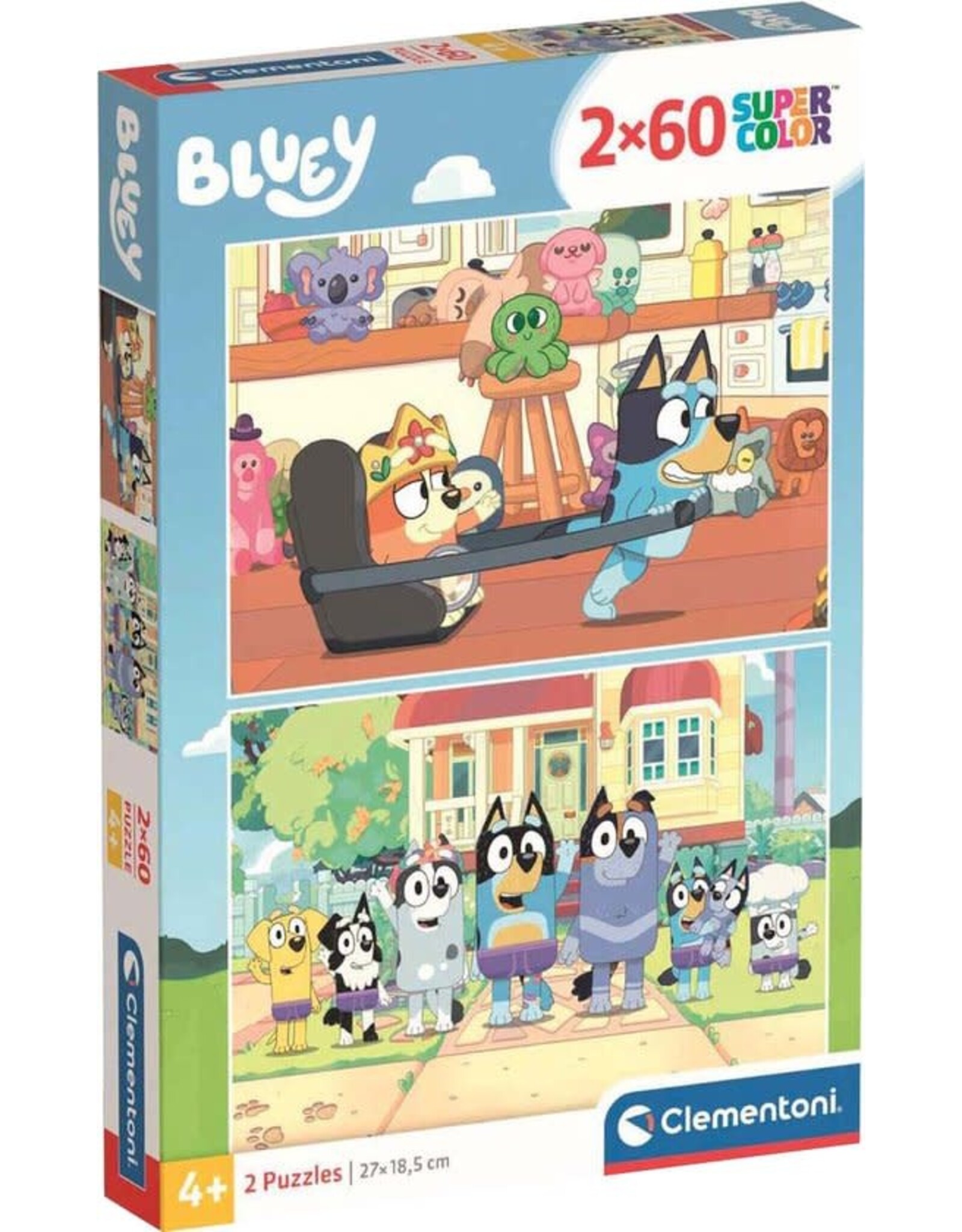 CLEMENTONI Clementoni - Puzzel - 2X60 Stukjes - Bluey - Kinderpuzzel - Vanaf 4 Jaar