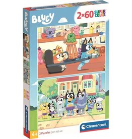 CLEMENTONI Clementoni - Puzzel - 2X60 Stukjes - Bluey - Kinderpuzzel - Vanaf 4 Jaar