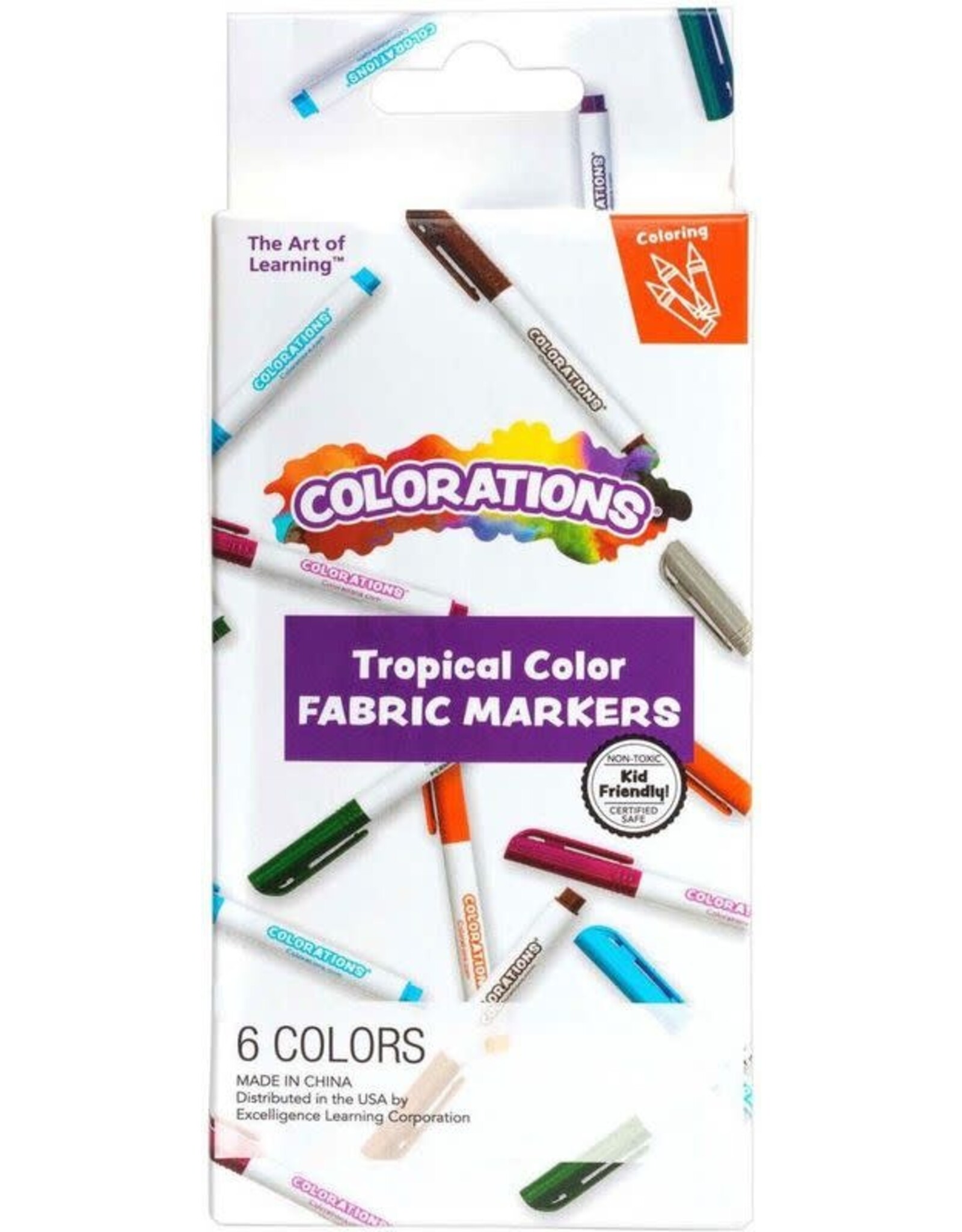 colorations Colorations - Textielstiften Tropische Kleuren - 6 Kleuren