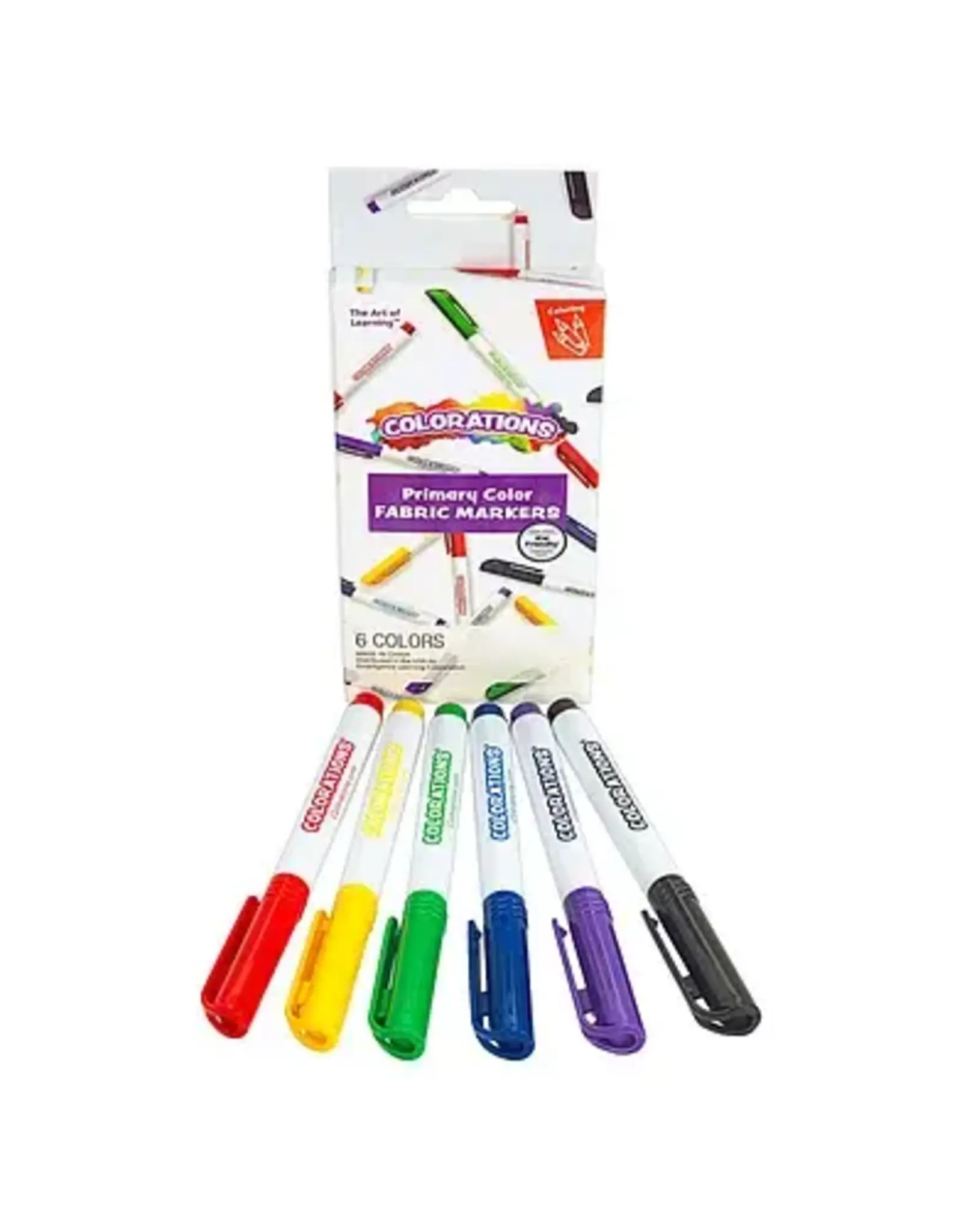 colorations Colorations - Textielstiften Primaire Kleuren - 6 Kleuren