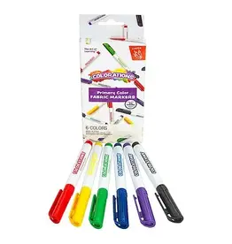 colorations Colorations - Textielstiften Primaire Kleuren - 6 Kleuren