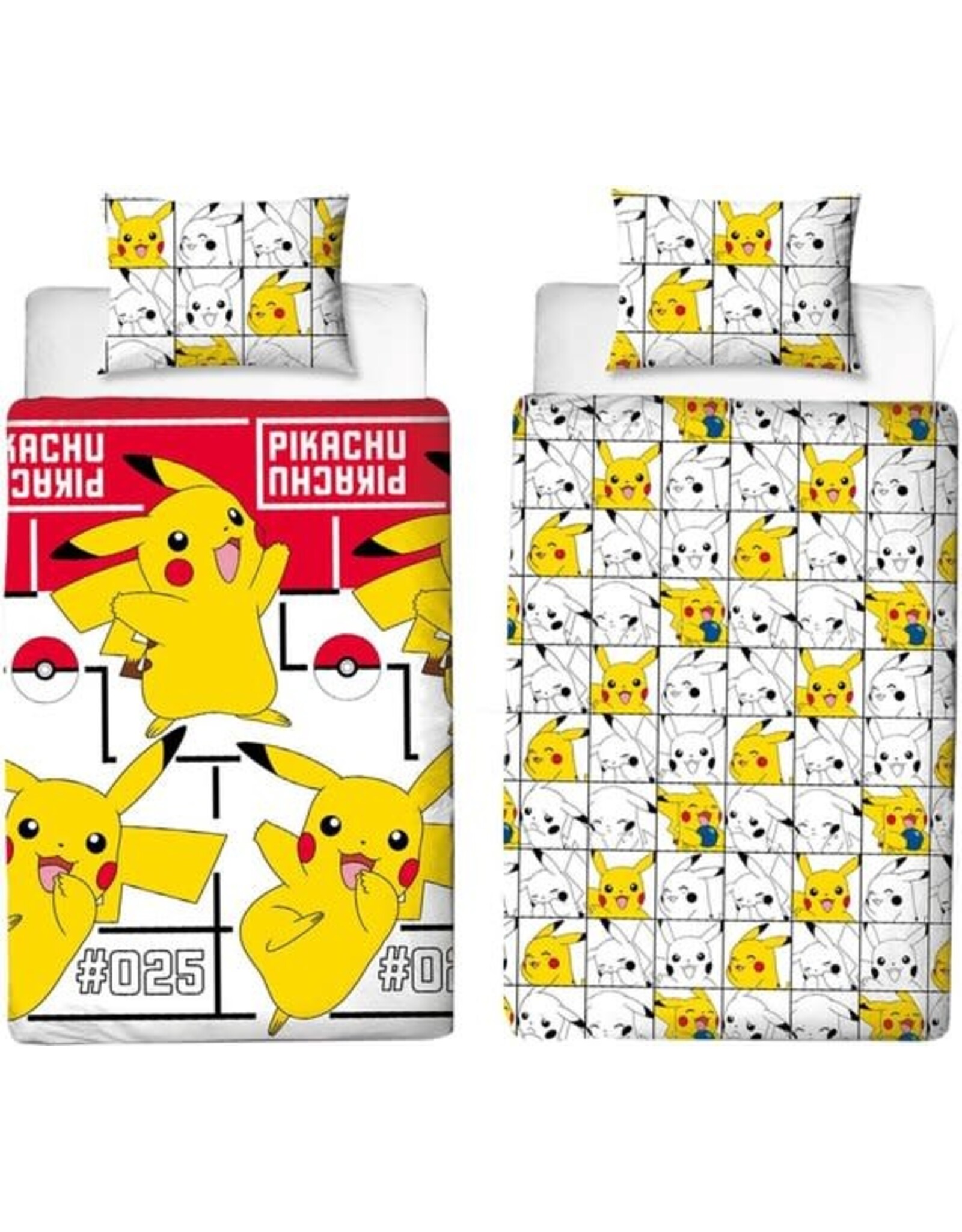 Pokemon Dekbedovertrek Icon - 140x200 - 100% Katoen - Wit - Dekbedovertrek kinderen