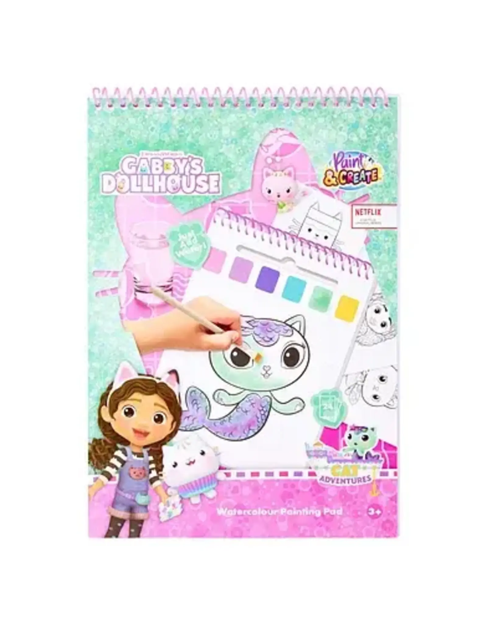 Gabby's Dollhouse Water Verfset Boek - incl Kwast