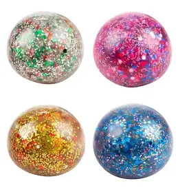 Fun Knijpbal Night Gevuld met Glittergel 6cm
