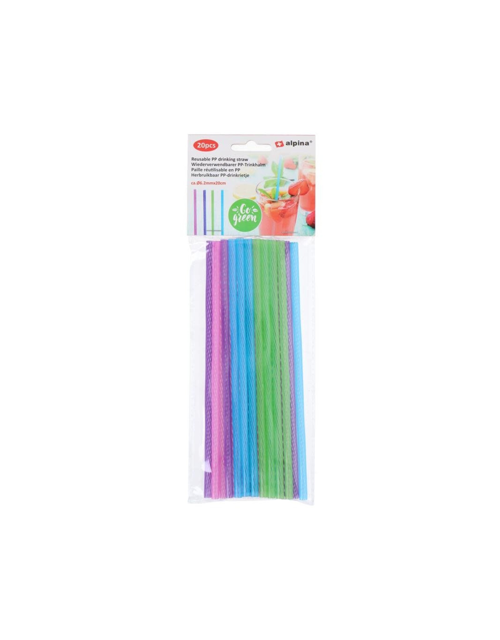 ALPINA Alpina Drinkrietjes kunststof herbruikbaar Ø0,6x20cm pak a 20 stuks