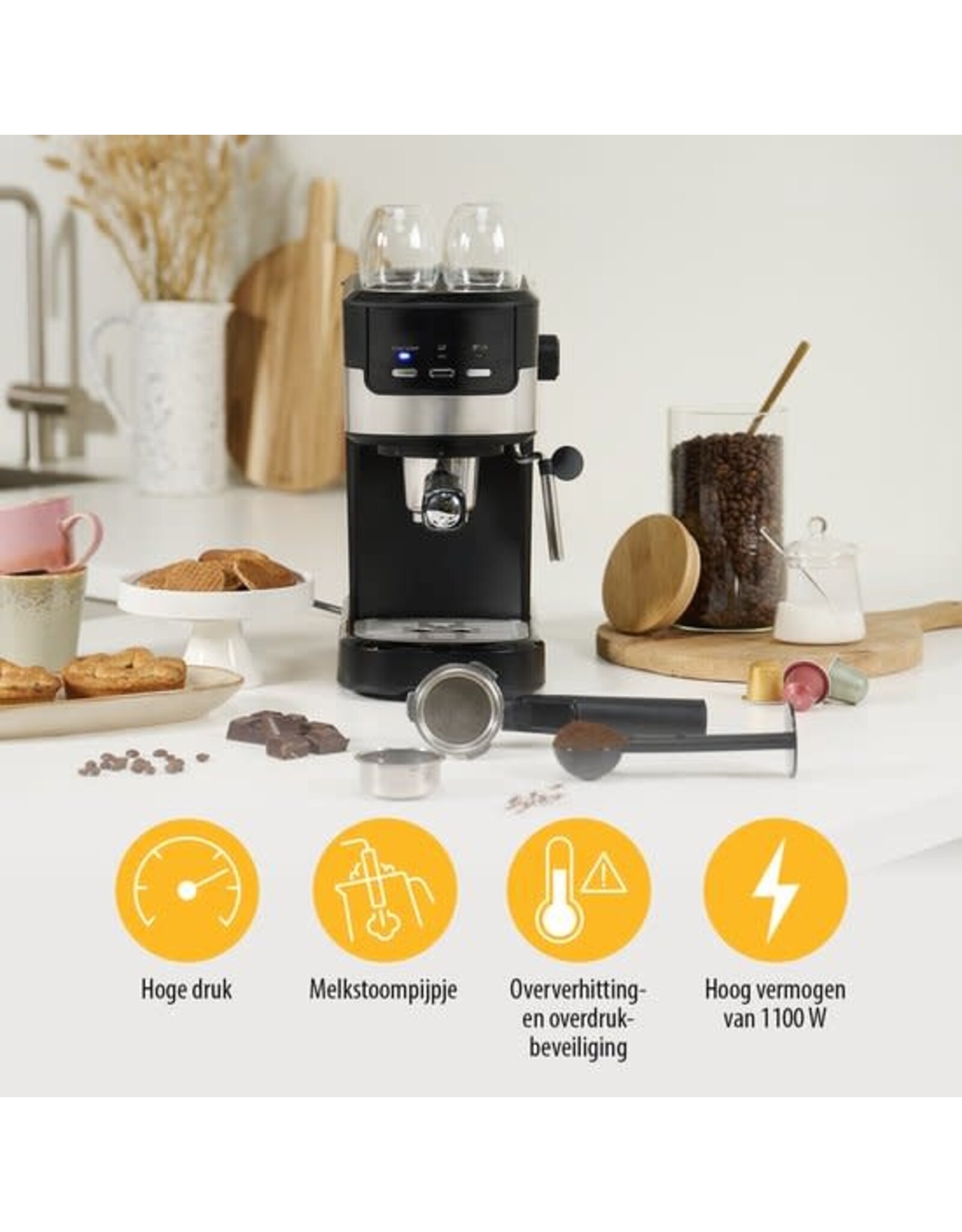 TRISTAR Tristar CM-2278 - Espressomachine 20 Bar - Voor capsules & gemale koffie - Koffiecupmachine