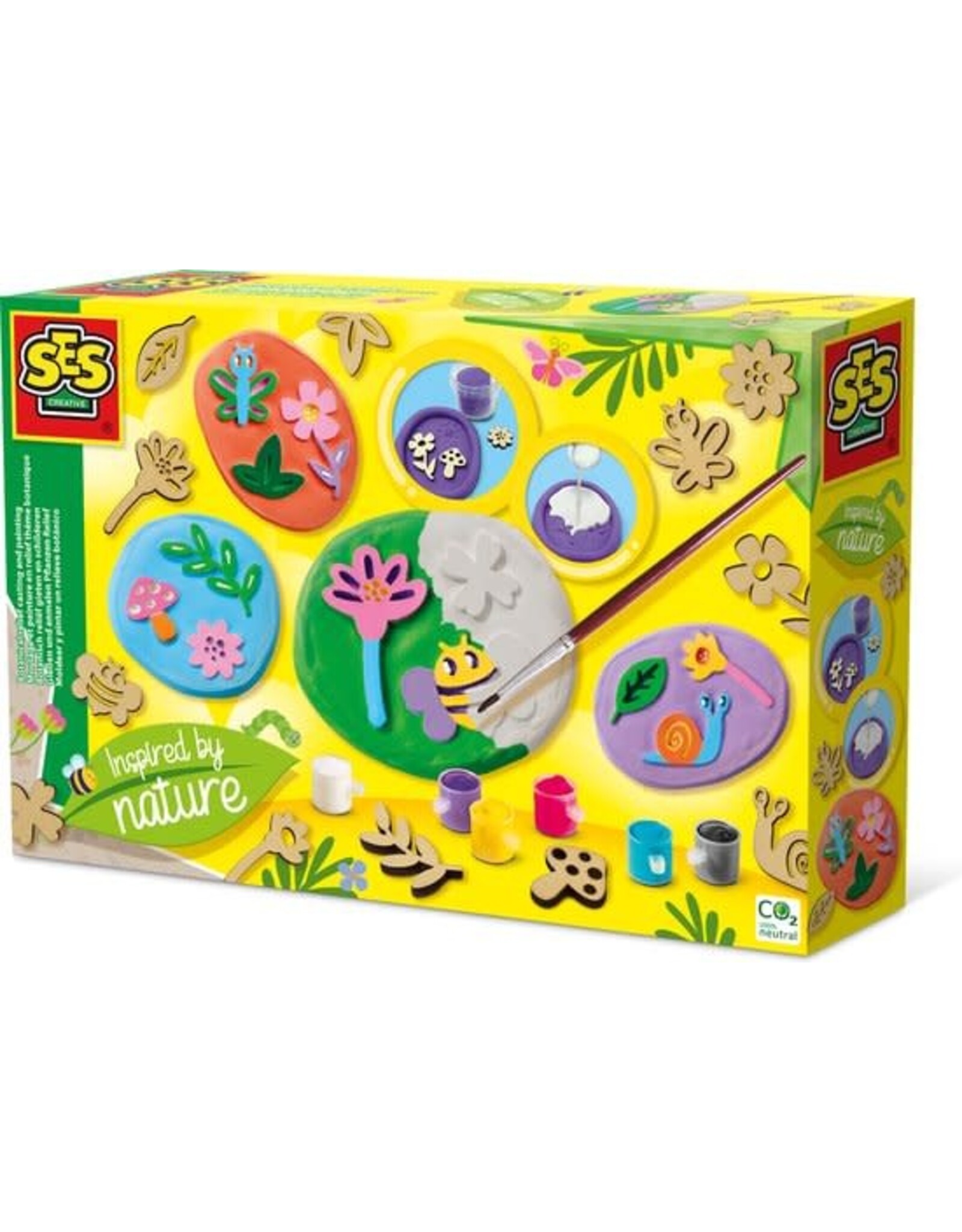 Ses Ses botanisch reliëf gieten en schilderen