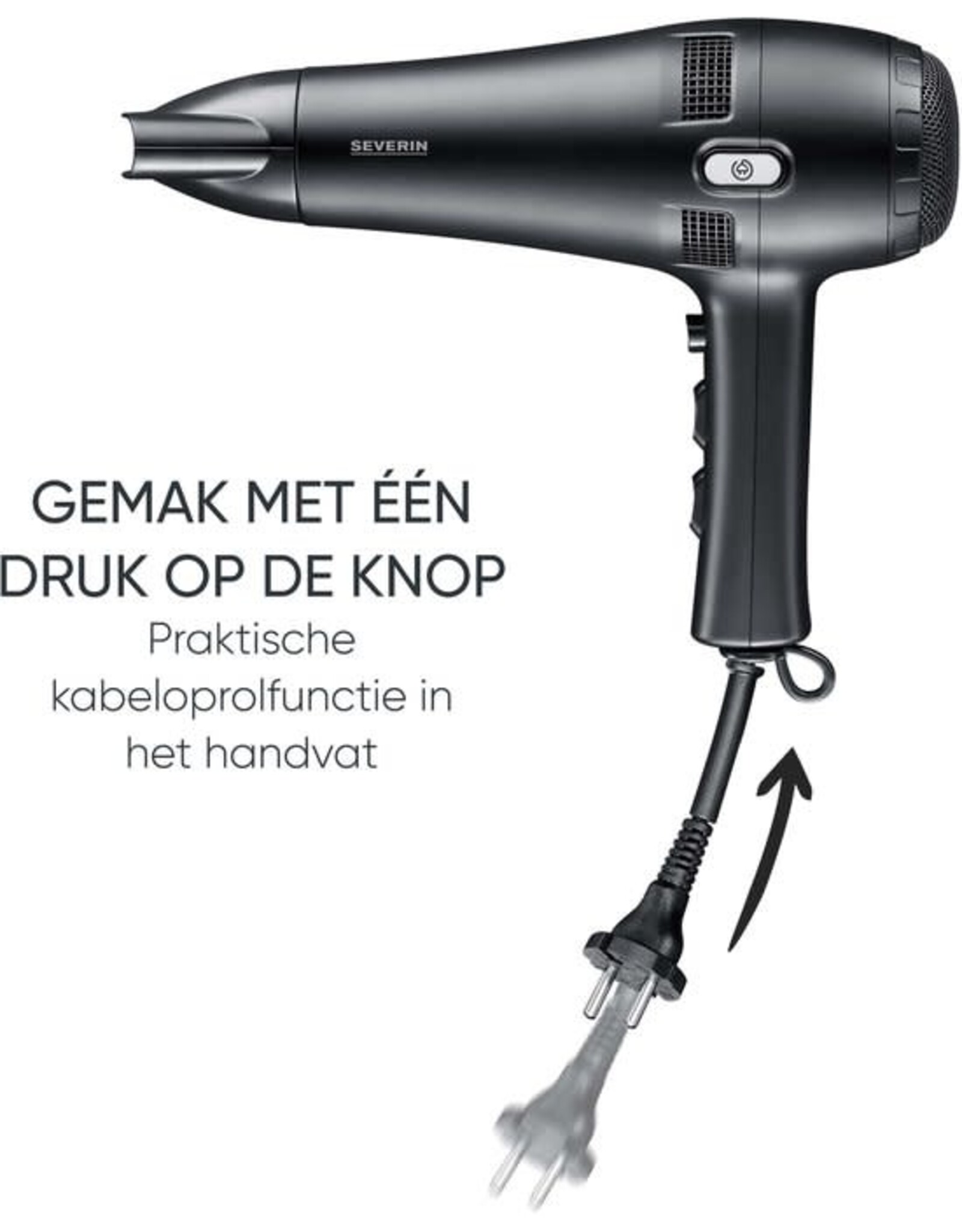 SEVERIN Severin HT 0165 Föhn met handige snoer oprolfunctie