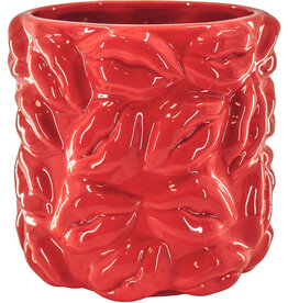 Housevitamin Housevitamin Pot - Planten Pot Lippen - Keramiek - 17,5x17,5x17,5cm Rood