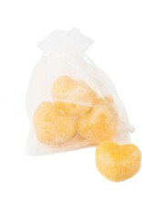 HOMEBOUND Organza zakje met 3x amberblokje hart ´Baby Powder´