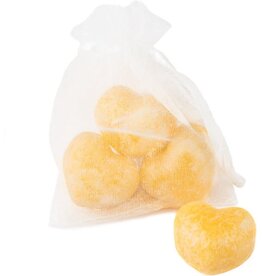 HOMEBOUND Organza zakje met 3x amberblokje hart ´Baby Powder´