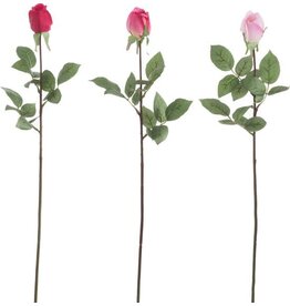 J-LINE J-Line bloem Roos Dicht Fresh Touch - kunstbloem 74 cm 3 assorti