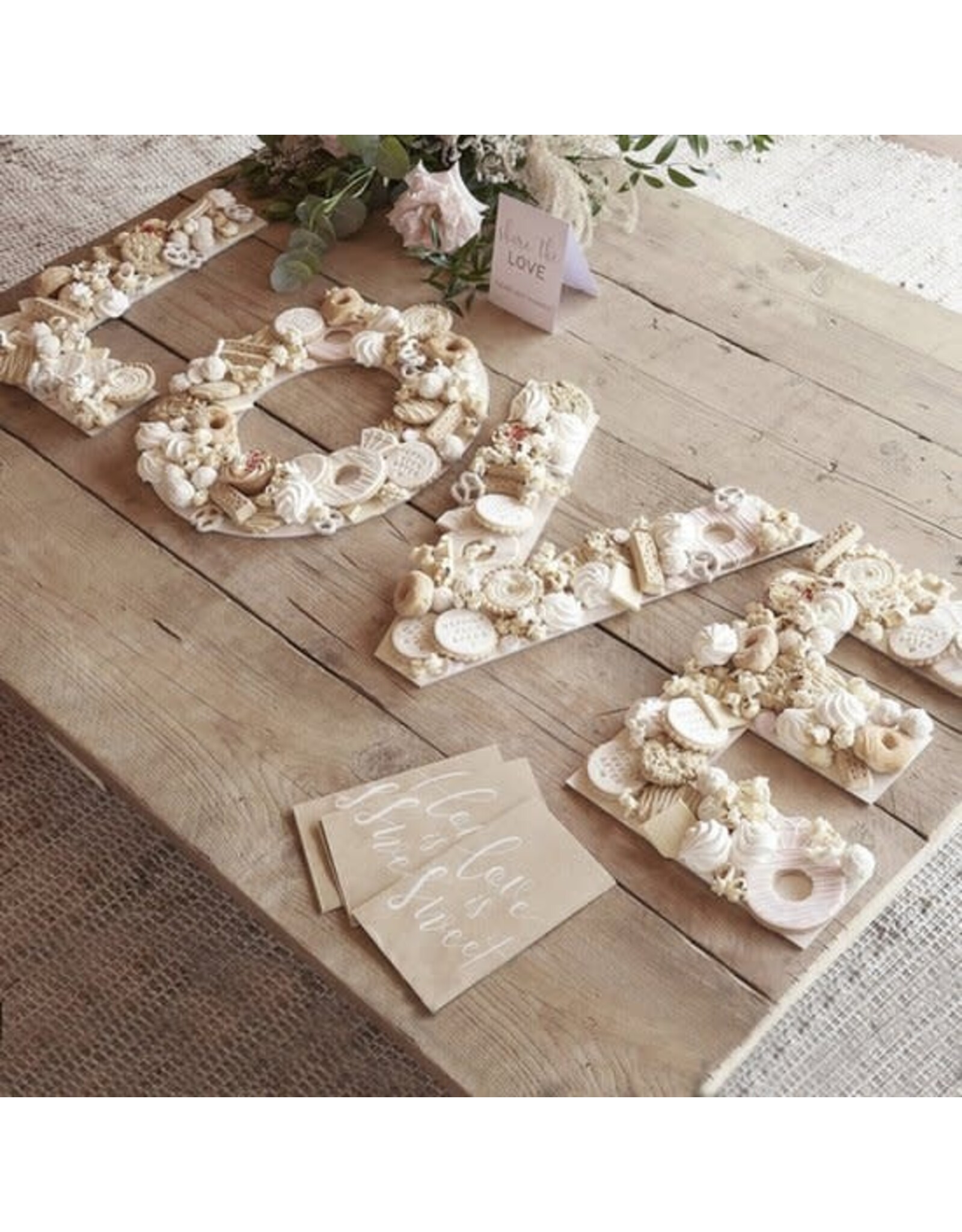 Ginger Ray Love Wit - 41.5 cm/ Hapjesplank Love Wit - 41.5 CM